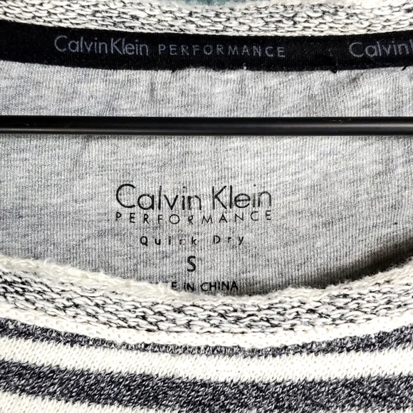 5/$30 🎀 Calvin Klein | Performance Striped French Terry A-Line Athleisure Top - Picture 2 of 10